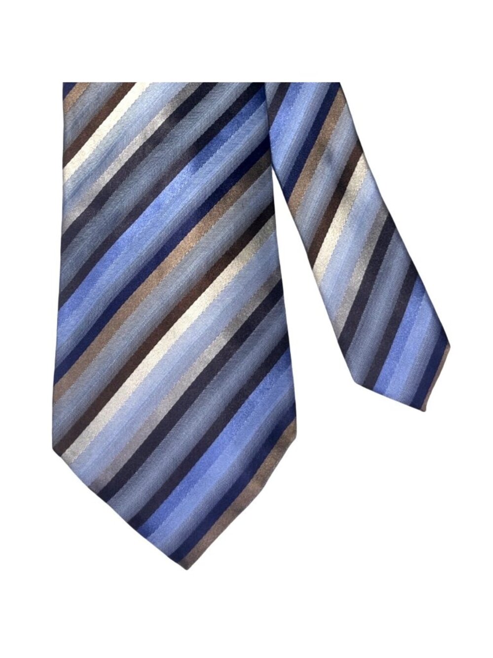 Kenneth Cole Reaction Designer Striped Tie Blue Gray Black Copper Gold (3/$15)